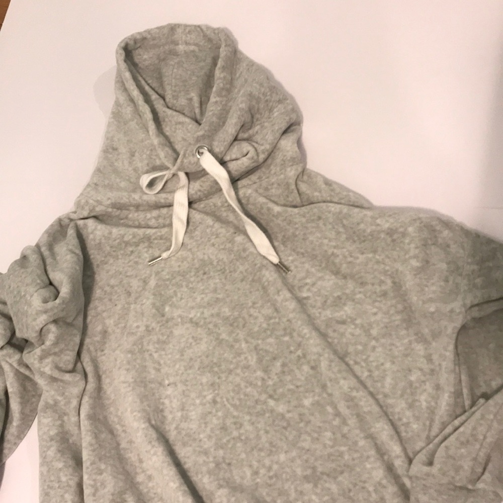 Gray velvet hoodie